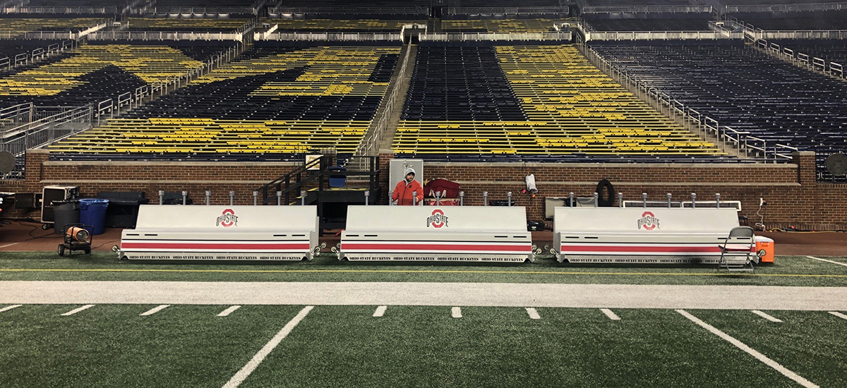 Ohio State Buckeyes Football Sideline Benches by Dragon Seats